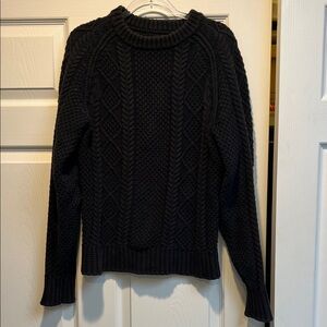 Vintage LL Bean Classic navy Cable Knit Sweater